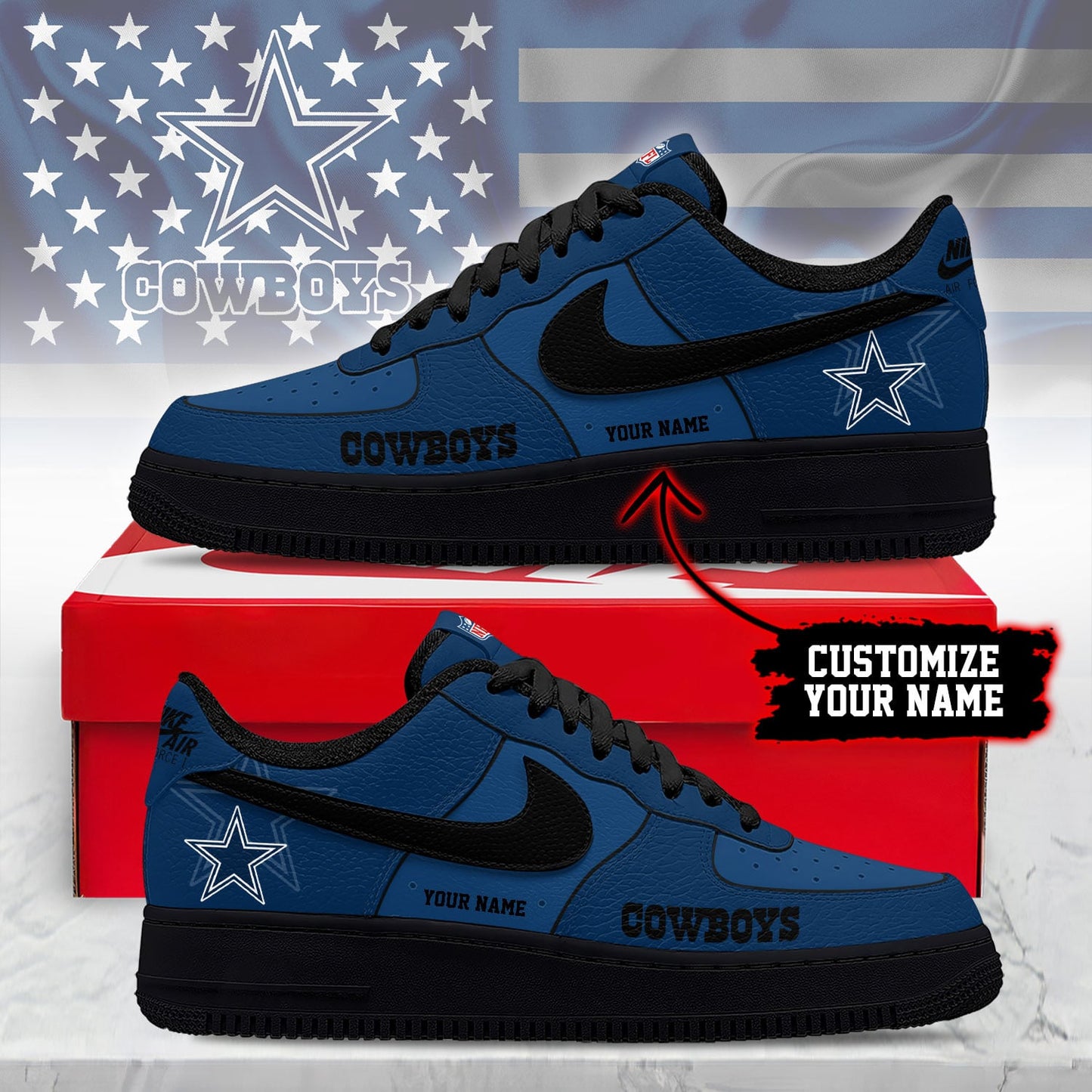 Dallas Cowboys | Premium NFL Custom AF1 Shoes | ND27