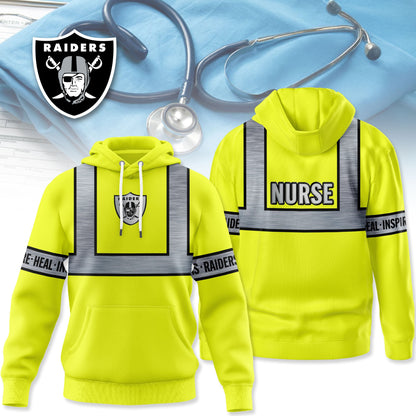 Las Vegas Raiders | Premium NFL Nurse Safety Hi Vis Hoodie | ZY73