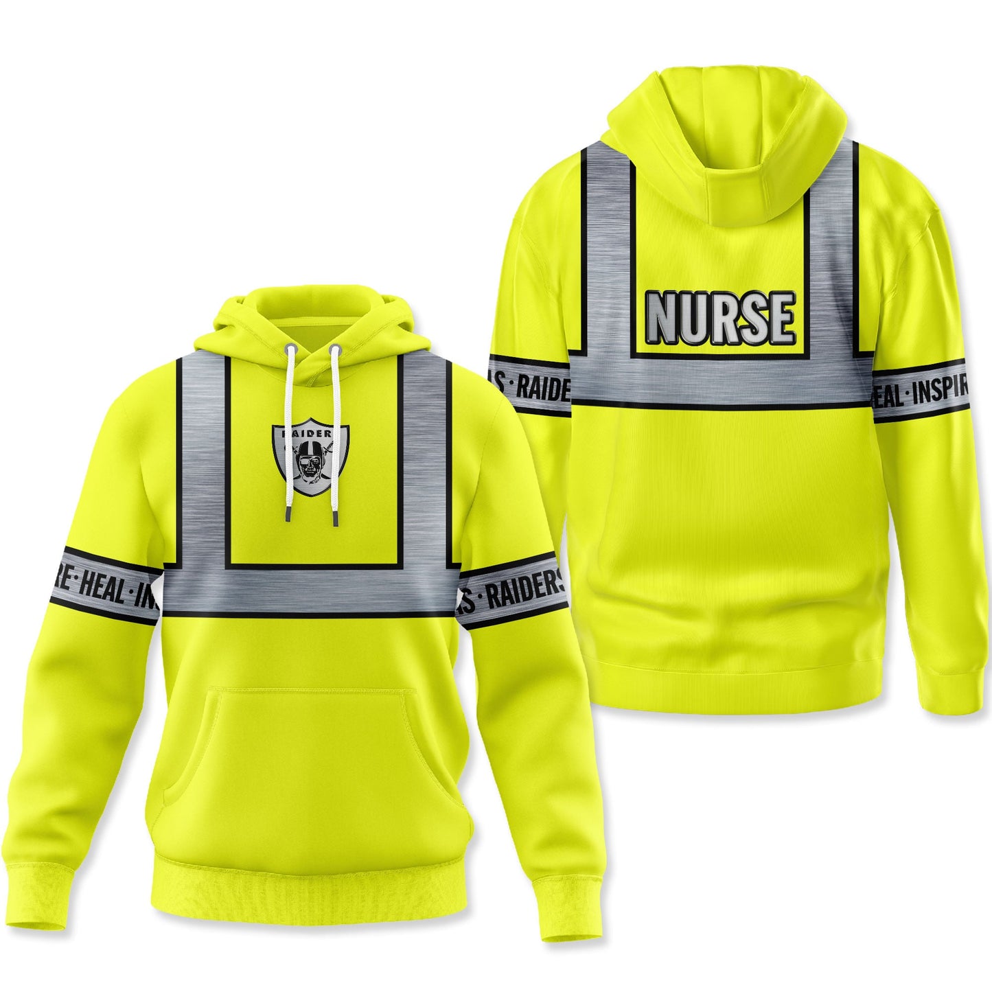Las Vegas Raiders | Premium NFL Nurse Safety Hi Vis Hoodie | ZY73