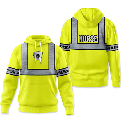 Las Vegas Raiders | Premium NFL Nurse Safety Hi Vis Hoodie | ZY73