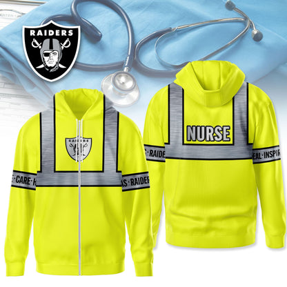 Las Vegas Raiders | Premium NFL Nurse Safety Hi Vis Hoodie | ZY73