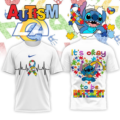 Los Angeles Rams | Premium NFL Stitch X Autism Awareness Fan 3D Shirt | BS23