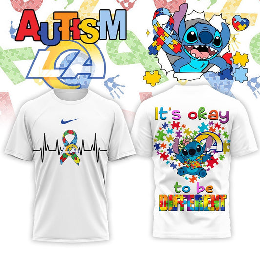 Los Angeles Rams | Premium NFL Stitch X Autism Awareness Fan 3D Shirt | BS23