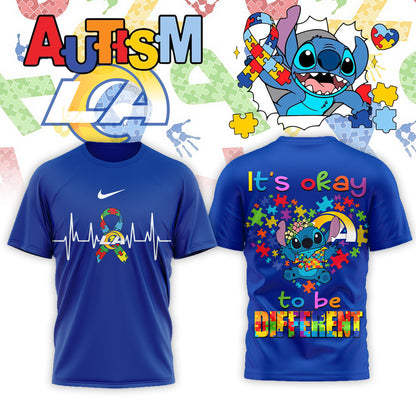 Los Angeles Rams | Premium NFL Stitch X Autism Awareness Fan 3D Shirt | BS23