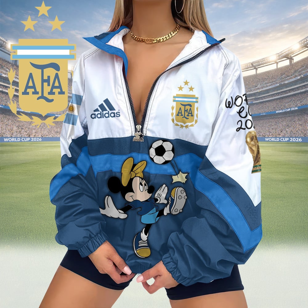 Argentina | Premium Global Football Fever V-Neck Zipper Sweatshirt Jackets NTH1 | SV52