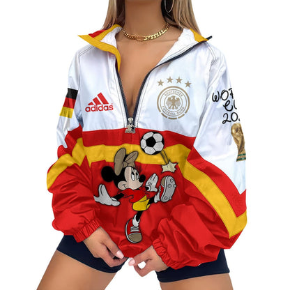 Germany | Premium Global Football Fever V-Neck Zipper Sweatshirt Jackets NTH1 | RV34