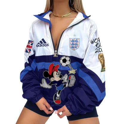 England | Premium Global Football Fever V-Neck Zipper Sweatshirt Jackets NTH1 | UE32