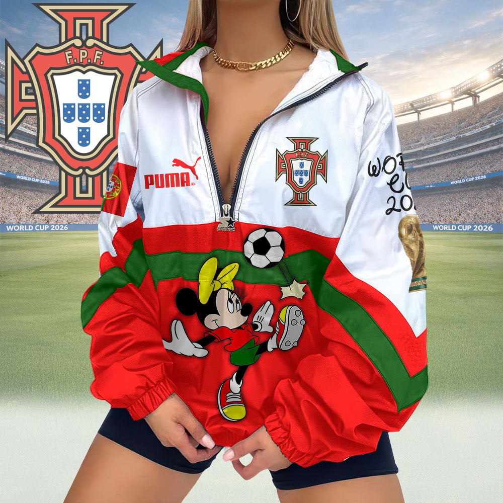 Portugal | Premium Global Football Fever V-Neck Zipper Sweatshirt Jackets NTH1 | EH66