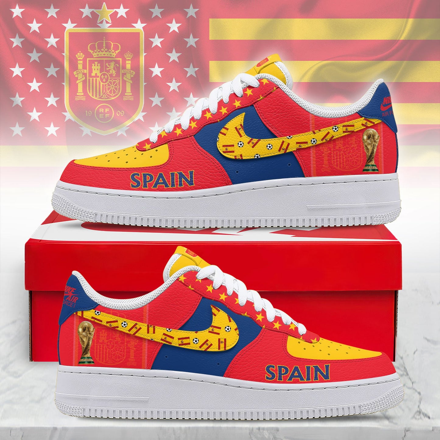 Spain | Premium Champions Of The World AF1 Shoes NTH1 | UC98