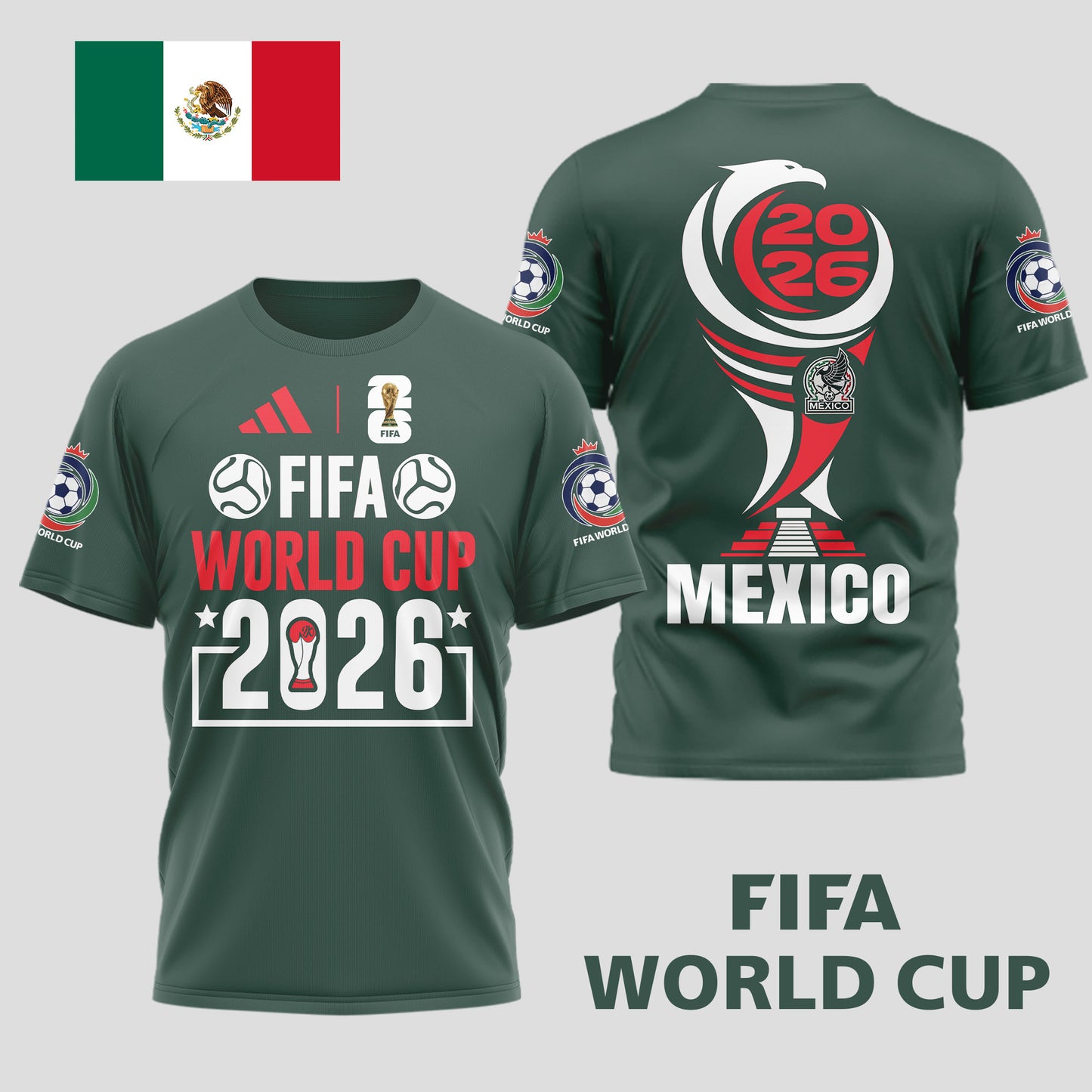 Mexico | Premium World Cup Spirit 2026 WC26 3D T-Shirt TD | SL38