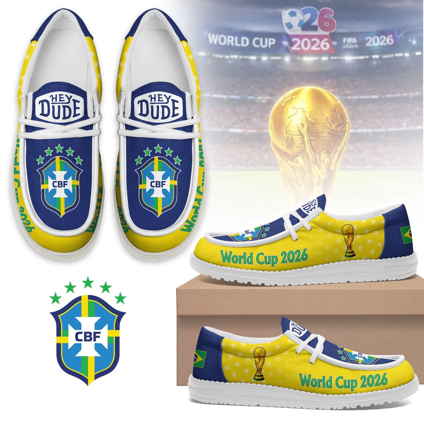 Brazil | Premium Freedom Kick World Cup 2026 Loafer Shoes NTH1 | VW16