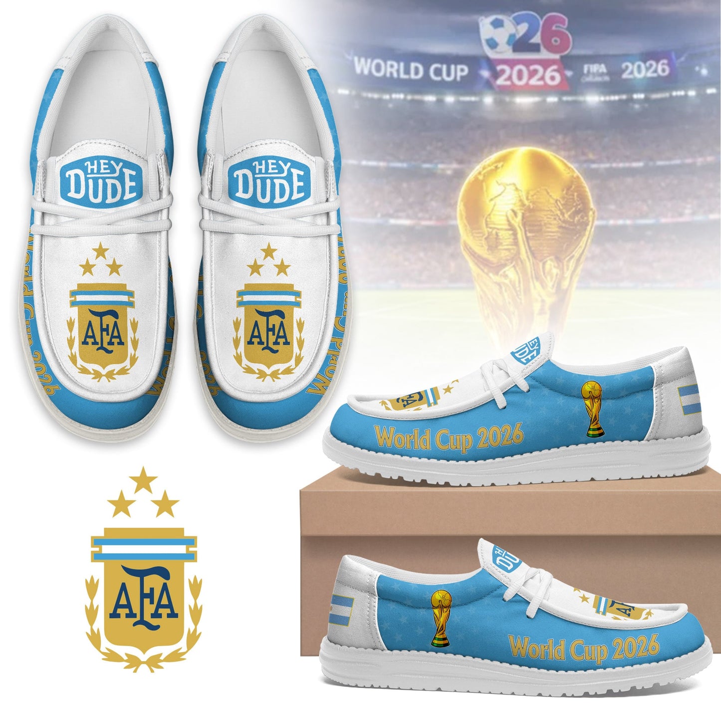 Argentina | Premium Freedom Kick World Cup 2026 Loafer Shoes NTH1 | OV16