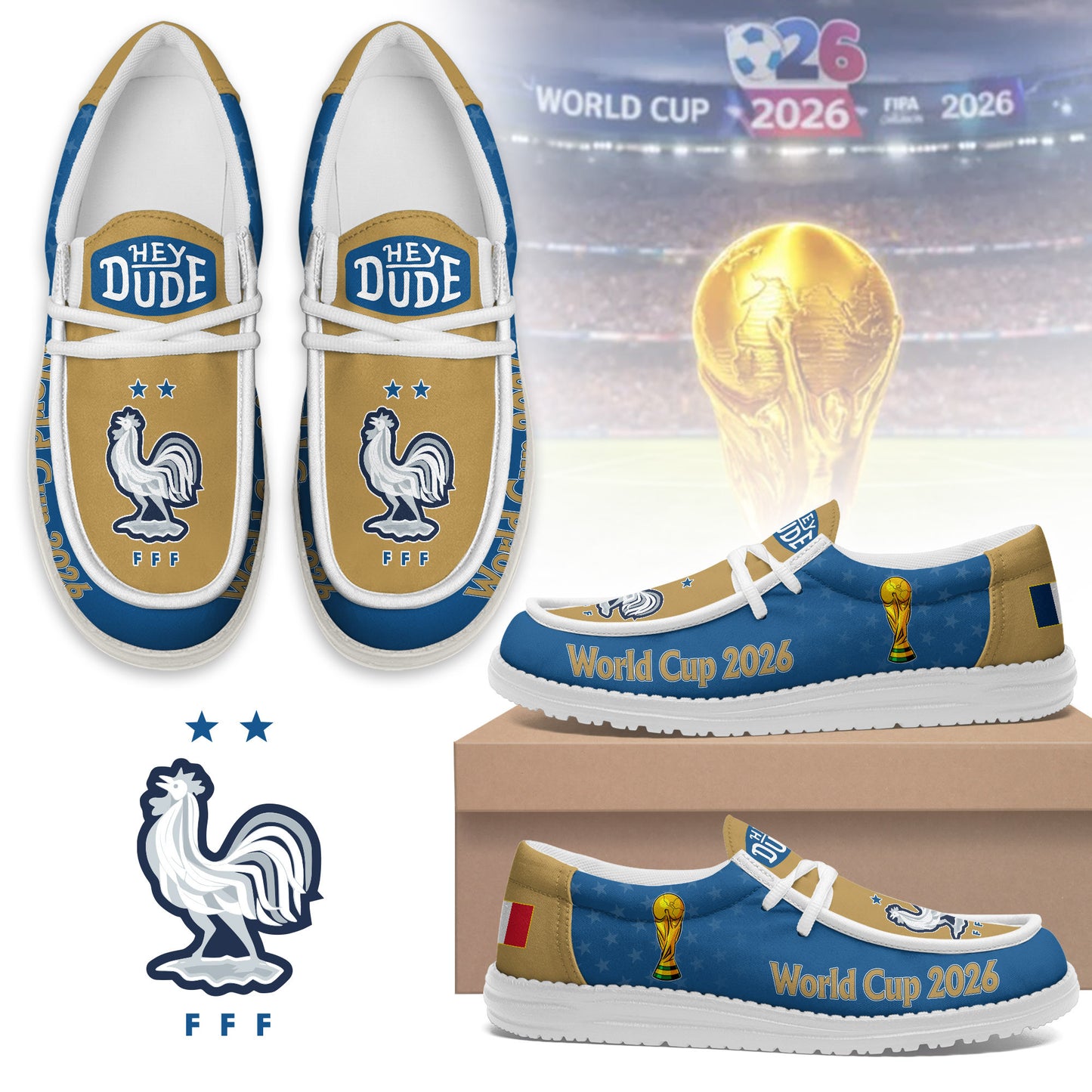 France - Premium Freedom Kick World Cup 2026 Loafer Shoes NTH1 | YI60