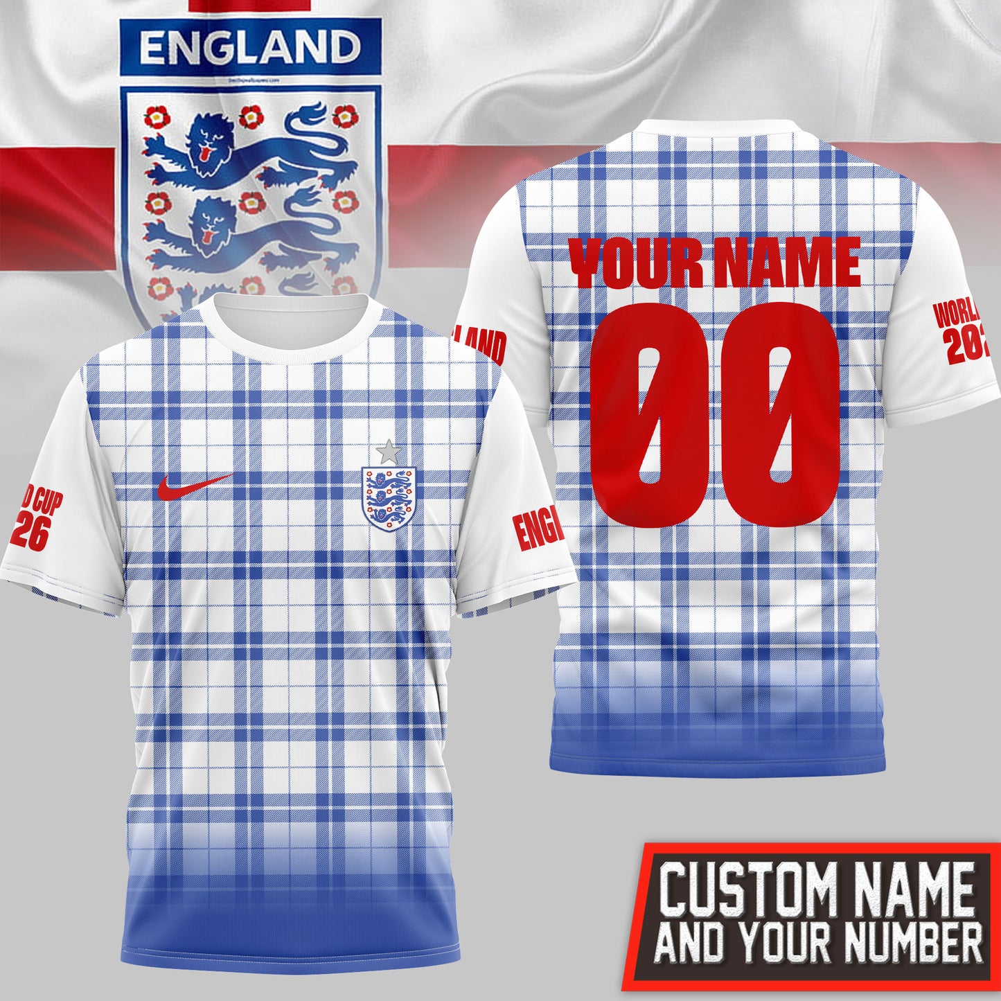 England | Premium World Cup 2026 PRESTIGE 3D Shirt NTH1 | AT80