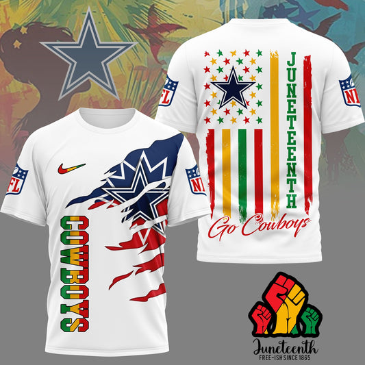 Dallas Cowboys | Premium NFL Juneteenth Freedom 3D Shirt | XA56