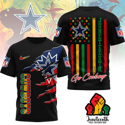 Dallas Cowboys | Premium NFL Juneteenth Freedom 3D Shirt | XA56