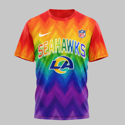 Los Angeles Rams | Premium NFL Rainbow Pride 3D Shirt NTH1 | QB49