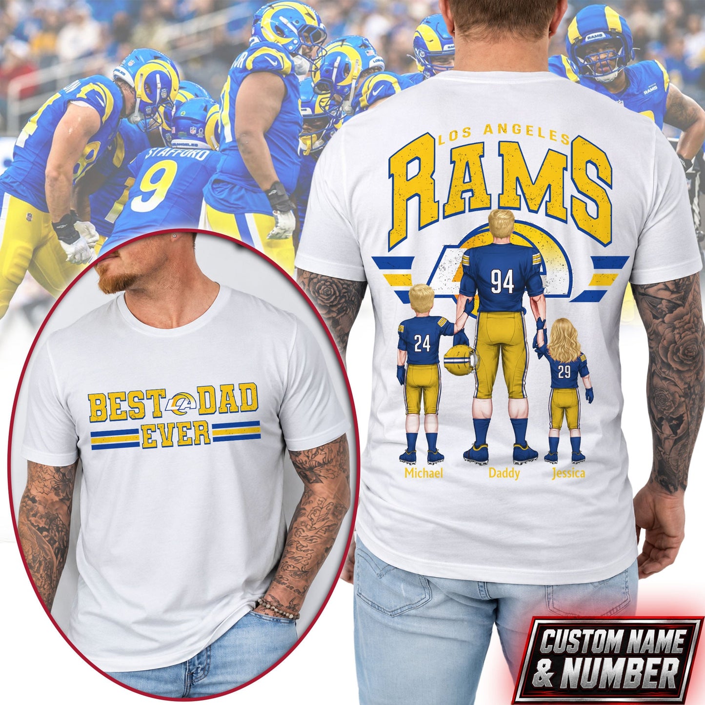 Los Angeles Rams | Premium NFL Best Dad Ever 3D Shirt NTH1 | SY78