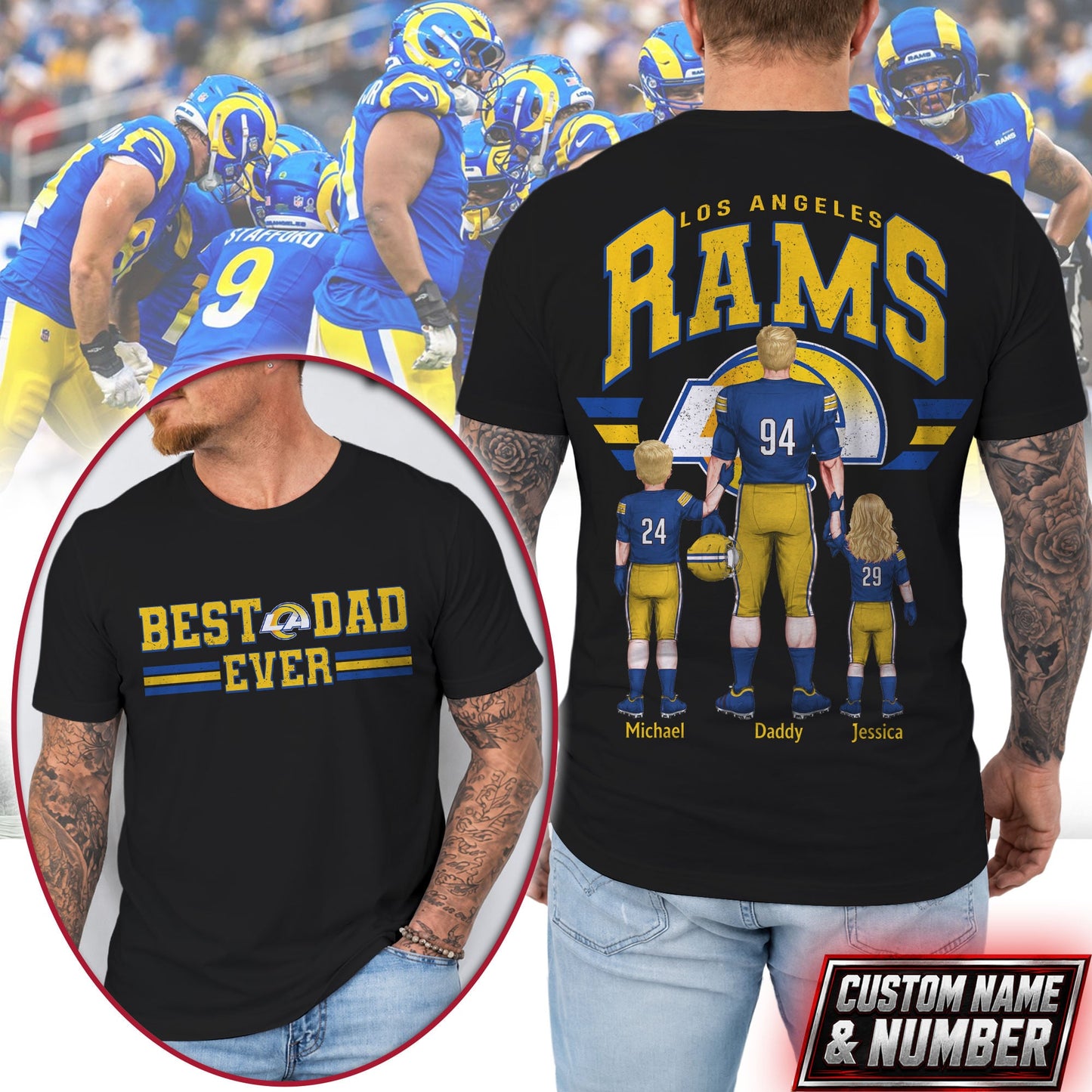 Los Angeles Rams | Premium NFL Best Dad Ever 3D Shirt NTH1 | SY78