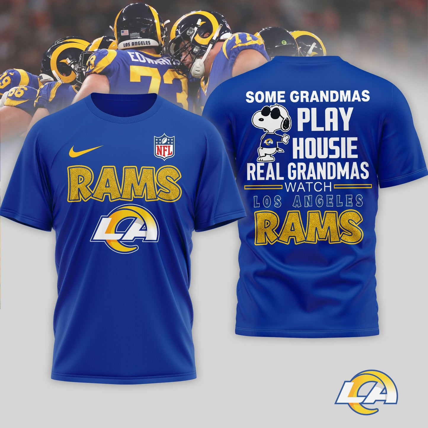 Los Angeles Rams | Premium NFL Fan Grandma Apparel 3D Shirt NTH1 | KJ38