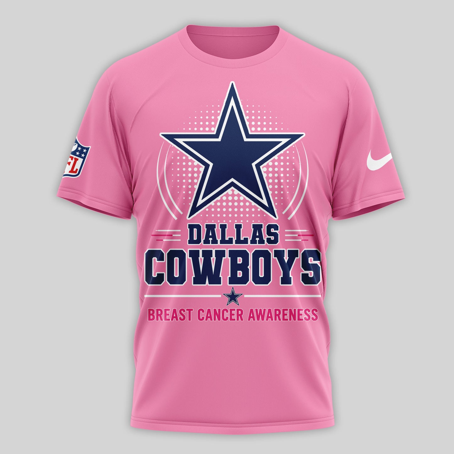 Dallas Cowboys | Premium NFL Tackle Breast Cancer Awareness 3D Shirt NTH1 | WO27