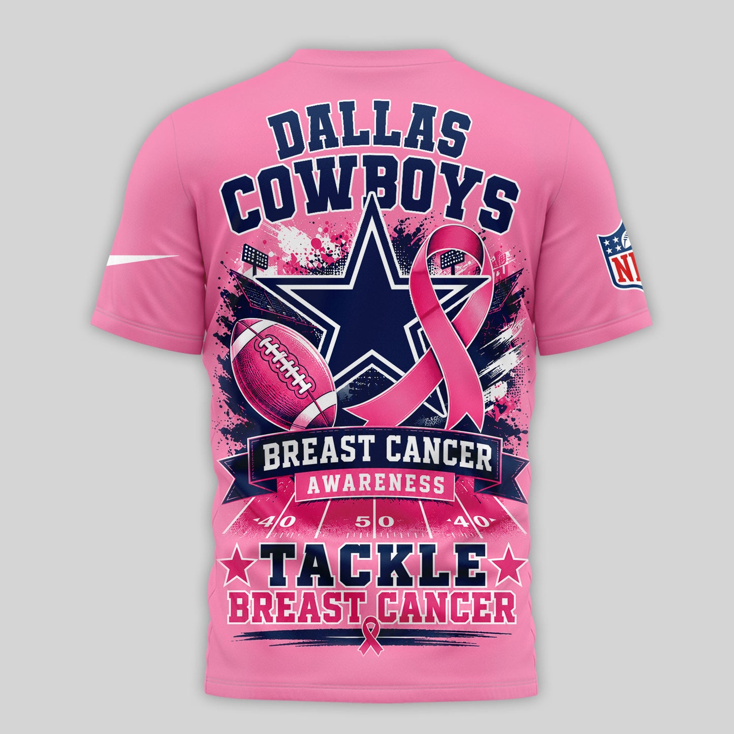 Dallas Cowboys | Premium NFL Tackle Breast Cancer Awareness 3D Shirt NTH1 | WO27