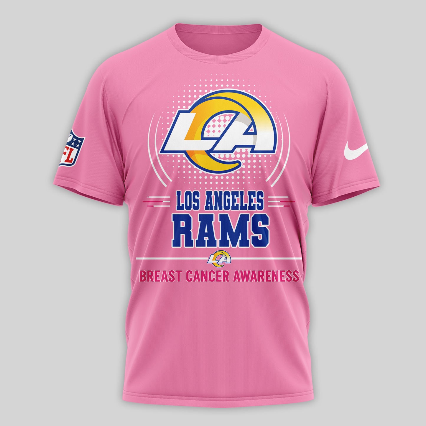 Los Angeles Rams | Premium NFL Tackle Breast Cancer Awareness 3D Shirt NTH1 | ML53
