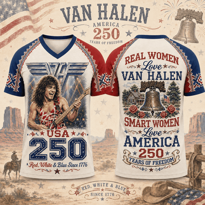 VHL Premium Celebrate 250 Year of American Vintage style V Neck Shirt BK | TL30