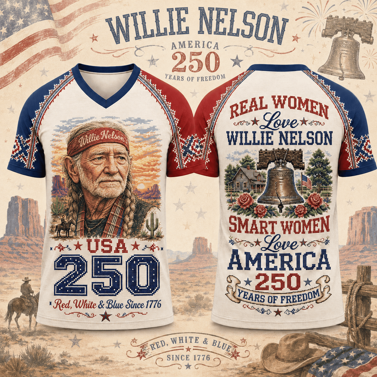 WLNS Premium Celebrate 250 Year of American Vintage style V Neck Shirt BK | VV37