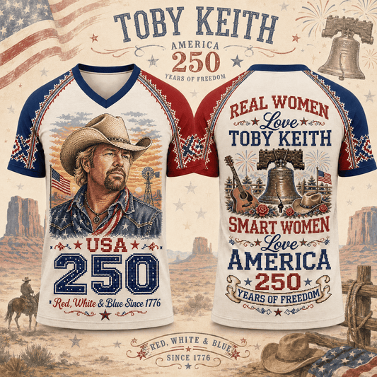 TBKH Premium Celebrate 250 Year of American Vintage style V Neck Shirt BK | NZ33
