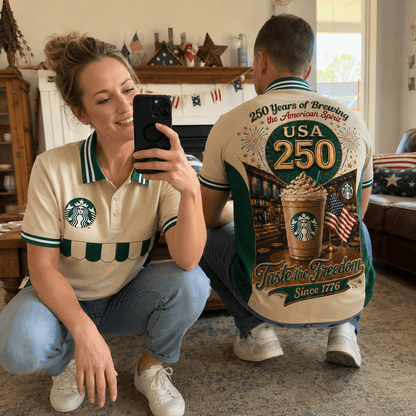 STBK Premium USA 250 Years Of Freedom Patriotic Polo Shirt BK | LC31