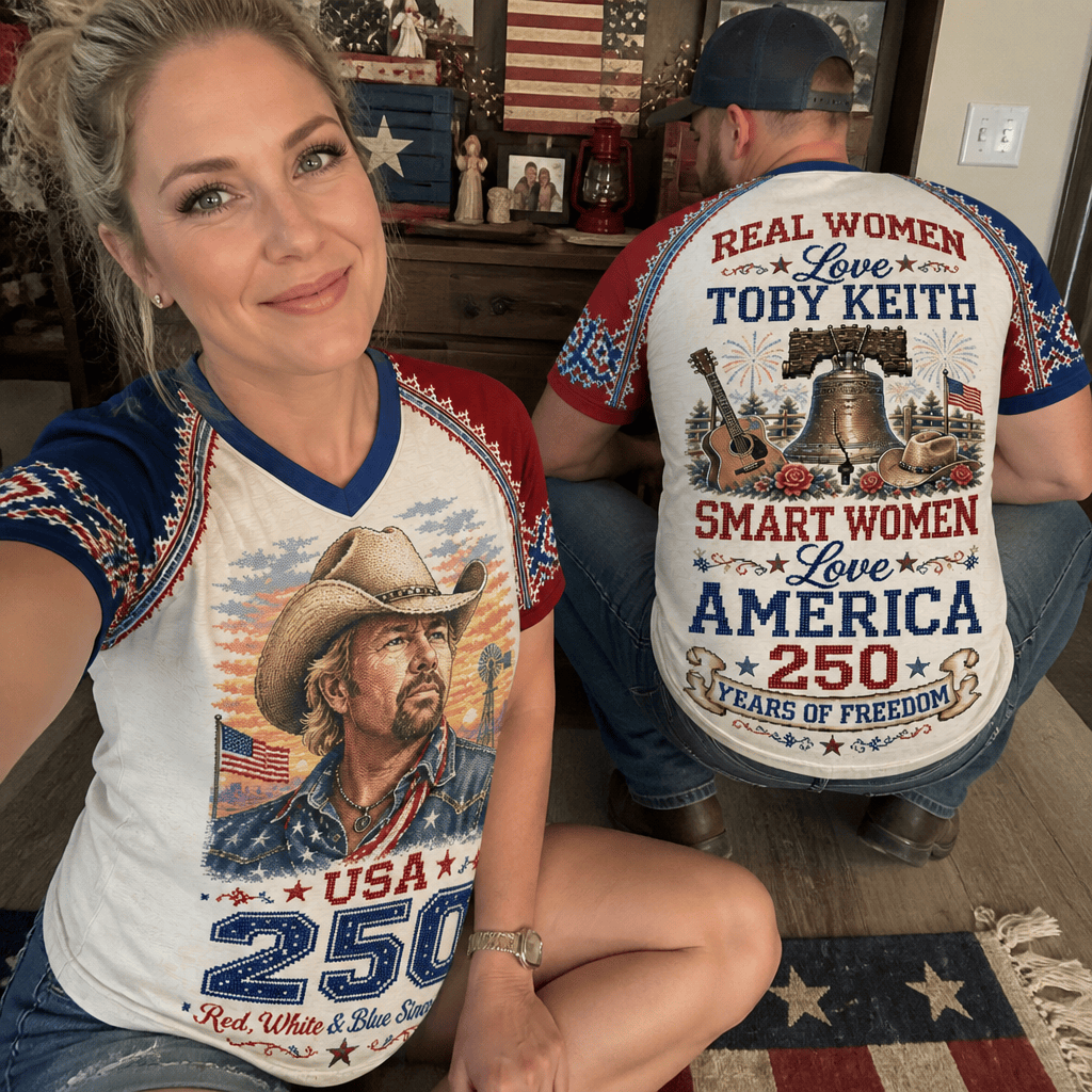 TBKH Premium Celebrate 250 Year of American Vintage style V Neck Shirt BK | NZ33