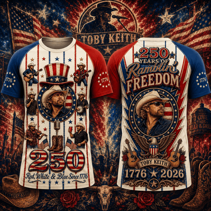 TBKH Premium Country Music America 250 Years Of Freedom 3D T-Shirt | AE49