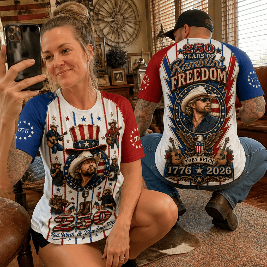 TBKH Premium Country Music America 250 Years Of Freedom 3D T-Shirt | AE49