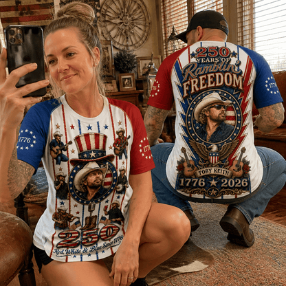 TBKH Premium Country Music America 250 Years Of Freedom 3D T-Shirt | AE49