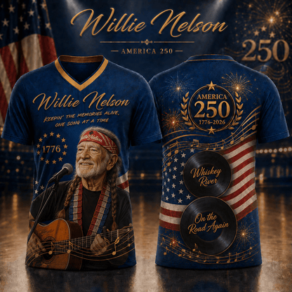 WLNS | Premium America 250th Celebration V-Neck Shirt BK | ZJ76