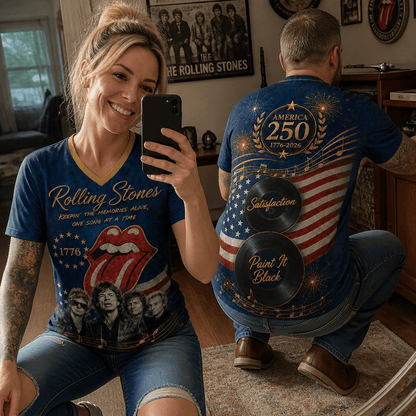 RNST | Premium America 250th Celebration V-Neck Shirt BK | YD55