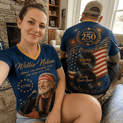 WLNS | Premium America 250th Celebration V-Neck Shirt BK | ZJ76