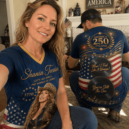 SNT | Premium America 250th Celebration V-Neck Shirt BK | IU34