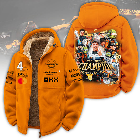 McLaren Lando Norris 2025 F1 World Champions Fleece Zip Hoodie