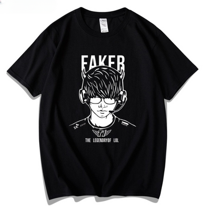 T1 Faker Unkillable Demon King T-Shirt - 100% Cotton LoL Esports SKT Graphic Tee Unisex