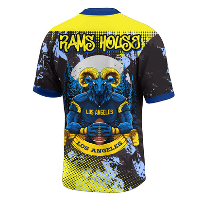 Los Angeles Rams | Premium Rams House V-neck Baseball Jersey HY | UK64