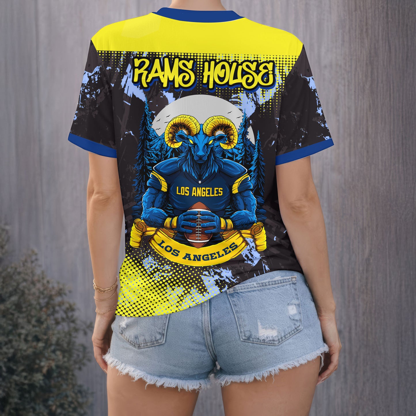Los Angeles Rams | Premium Rams House V-neck Baseball Jersey HY | UK64