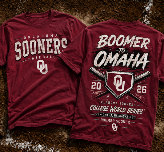 Oklahoma Sooners Baseball 2026 NCAA Baseball Men’s College World Series OMAHA Tshirt | KF87