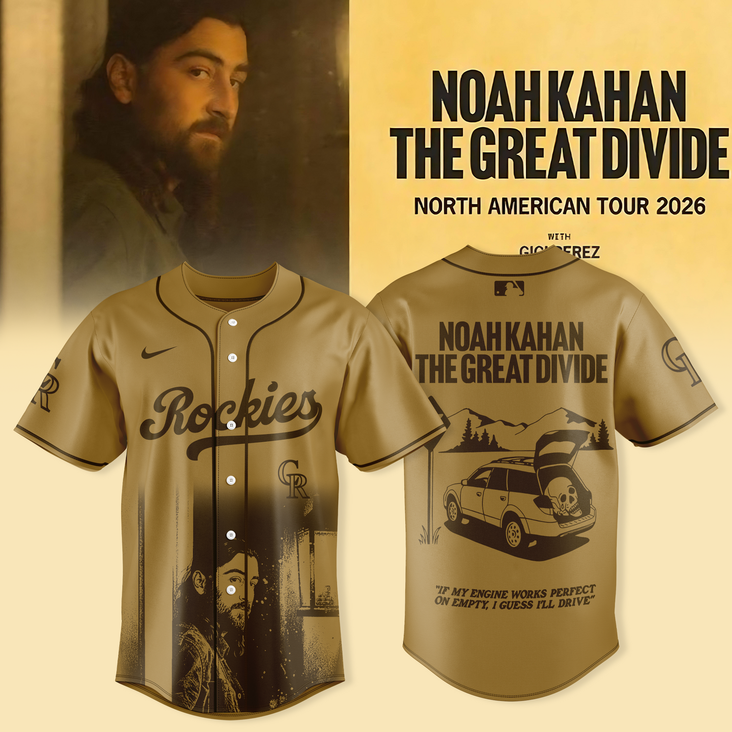 _ Colorado Rockies x Noah Kahan - “The Great Divide Tour 2026” Jersey Collection | FV64