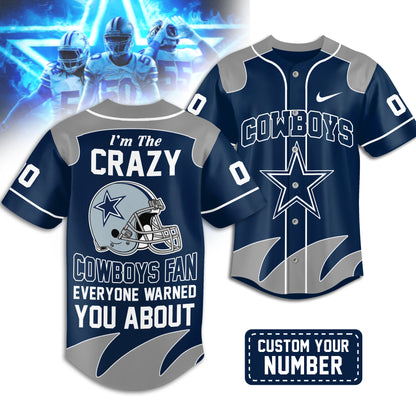 Dallas Cowboys | Premium NFL Crazy Football Fan Personalized Jersey | CR29
