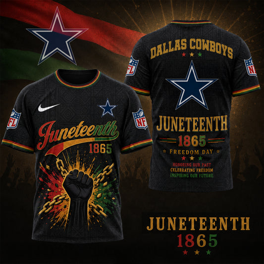 Dallas Cowboys | Premium NFL Juneteenth Freedom Day 3D Shirt | FJ88