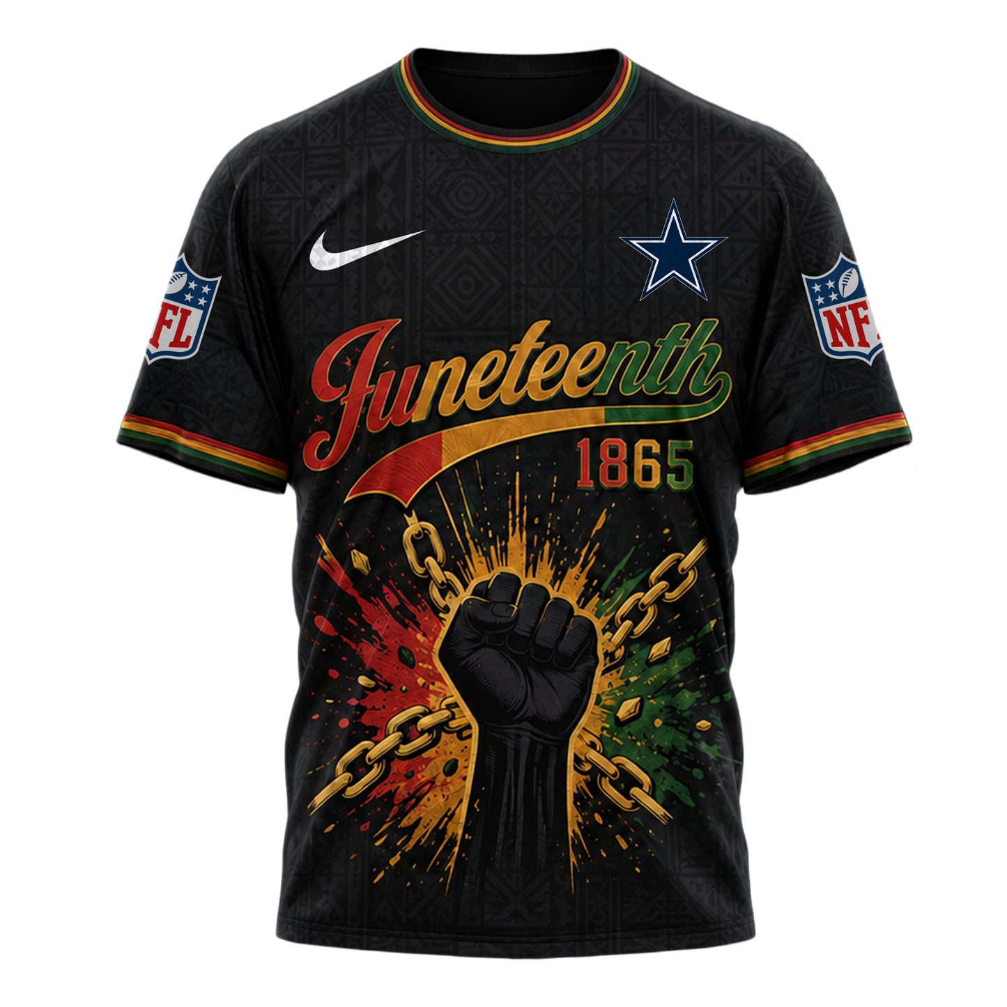 Dallas Cowboys | Premium NFL Juneteenth Freedom Day 3D Shirt | FJ88