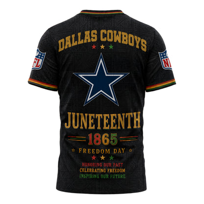 Dallas Cowboys | Premium NFL Juneteenth Freedom Day 3D Shirt | FJ88
