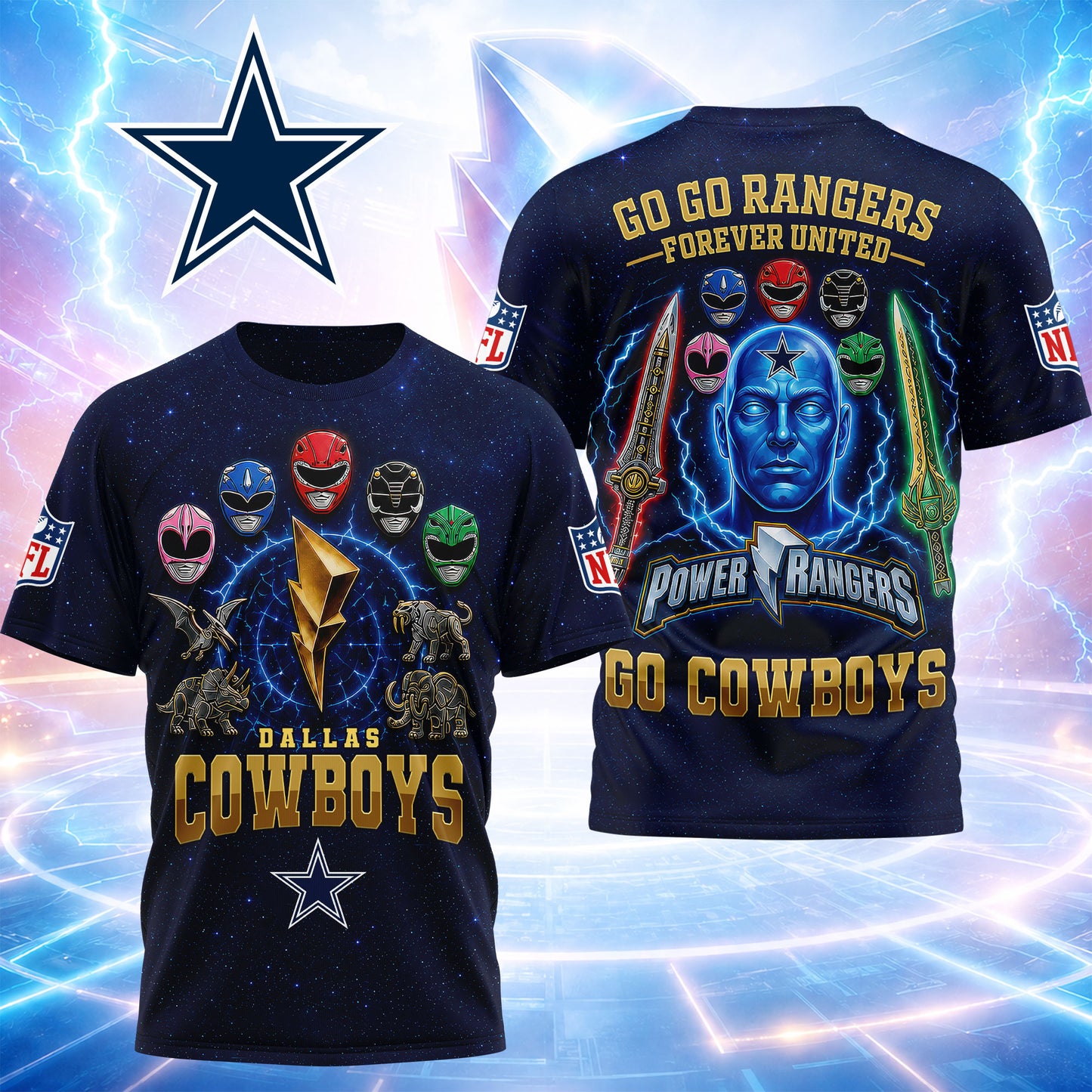 Dallas Cowboys | Premium NFL Go Go Rangers 3D Shirt | WI84